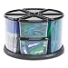 Deflecto 39010104 9-Canister carousel organizer, six 3 & three 6 clear canisters, black lids