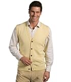 Extra Large Lemon Yellow Mens Lambswool Sleeveless Waistcoat