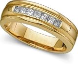 1/2ctw Channel Set Princess Cut Mens Diamond Band