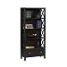 Anna Antique Black X Design Wide Bookcase