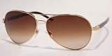 RALPH LAUREN RL 7002 9004-13 SHINY GOLD AVIATOR, BROWN GRADIENT LENS SUNGLASSES