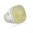 Large Prehnite Ring with Peridot in the Band