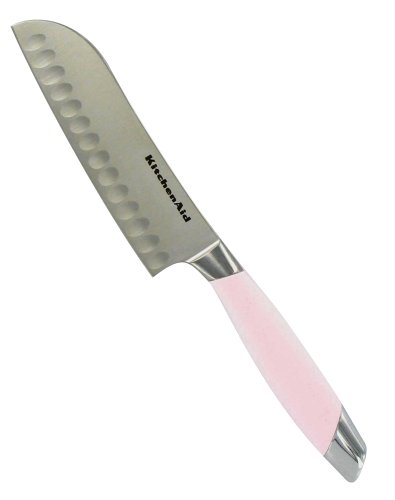 KitchenAid Cook for the Cure 4-1/2-Inch Silicone Handled Santoku Knife, Pink