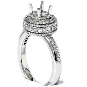 31Q9MQBjY9L 14k White Gold .51CT Fancy Unique Semi Mount Engagement Ring Vintage Antique Like Modern Setting