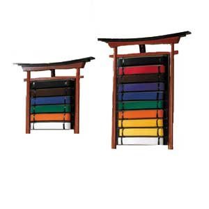 Wall Mountable Solid Wood 6 Belt Display