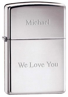 Silver Custom Personalized Zippo Lighter - Engraved For Free