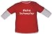 Baby / Kinder Langarmshirt Kleine Schwester (Farbe Red/White) (Gr. 76 - 86 cm)