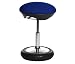 Blue Fabric Stool with Chrome Base