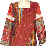 Womens Robe Kaftan Cotton Dresses Long Sleeve Evening Wear Multicolored Size L (kftn577)