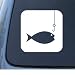 FISH AND HOOK - Fishing - Vinyl Car Decal Sticker #1316 | Vinyl Color: White