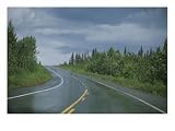 The Alaskan Highway Glistens from Rainfall Near Anchorage, Alaska Photographic Poster Print by Stacy Gold, 16x12