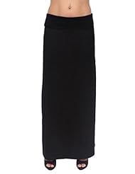 Apparel: Gorgeous Womens Rayon Span Full Length MAXI SKIRT: Black (MEDIUM)