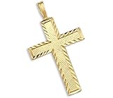 Solid 14k Yellow Gold Pendant Charm Cross Crucifix New