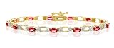 BEAUTIFUL 3.75 CT GENUINE RUBY & DIAMOND 14K TENNIS BRACELET