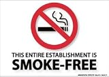 M717P - This Entire Establishment Is Smoke-Free Minnesota Statue 144.411 - 144.417, 7" X 10", Pressure Sensitive Vinyl