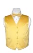 Covona BOY'S Solid YELLOW Color Dress Vest BOWTIE Set