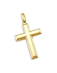 14k Yellow Gold Cross Crucifix Pendant Charm Plain