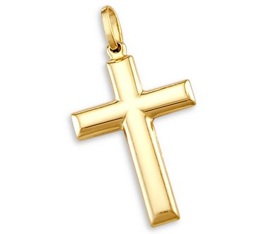 14k Yellow Gold Cross Crucifix Pendant Charm Plain