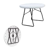 45 Portable Plastic ROUND Table GREEN w Steel Frame