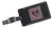 Pink Sparkle Chai Heart Leather Luggage Tag