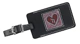 Pink Sparkle Chai Heart Leather Luggage Tag