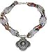 Gemstone Necklace Silver with Carnelian, Rainbow, Garnet Beads Handmade in Indian Style 18 inches