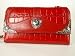 RED GENUINE LEATHER CHECKBOOK SNAP WALLET PURSE