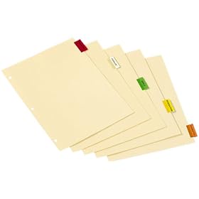 TOPS Cardinal Insertable Index Paper Dividers, 5-Tab, Multi-Colored, (61538)