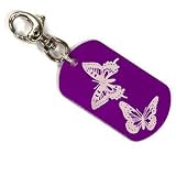 Engraved Key Ring Keyring Bag Charm BUTTERFLIES Design Personalised FREE