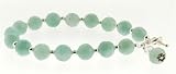 Faceted New Jade and Sterling Silver Bracelet with Swarovski Crystal