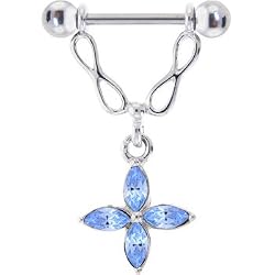 Solar Blue Gem Pleasing Perennial Dangle Nipple Shield