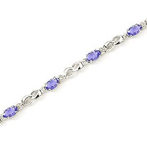 14kt White Gold Diamond and Tanzanite Bracelet by