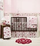 Sumersault Gillian 4-Piece Crib Set - Rose and Pink