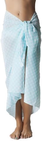 Polka Dot Print Aqua Swimsuit Sarong Cover up in Cotton