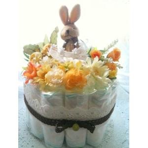 おむつケーキ　1段　男女兼用　黄色　Happy yellow 3500