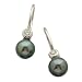 14kt White Gold Mishmash Black Pearl and Diamond Earrings