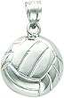 14K White Gold Volleyball Pendant