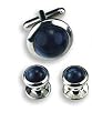 Montana Blue Stone Cufflinks and Studs, Set Includes 2 cufflinks/4 studs