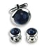 Montana Blue Stone Cufflinks and Studs, Set Includes 2 cufflinks/4 studs