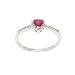 0.42CTW 14K White Gold Genuine Ruby and Diamond Heart Shaped Ring Size 6.5