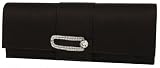 Satin Long Clutch, Rhinestone Closure , Evening Bags - Kate (71 12829)