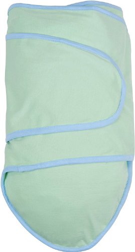 The Miracle Blanket Swaddler formerly known as the Amazing Miracle Blanket - Green w/ Blue Trim