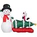 4 Ft. Gemmy Christmas Airblown Inflatable - Snowman Family Scene