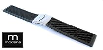 24mm MODENA ITALIAN RUBBER Military Watch Band w/Deployant Buckle