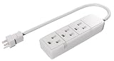 Stanley 30003 All Purpose 3-Outlet Power Strip, 2-Foot Cord, White