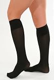 Trendy Knee Hi Socks Opaque Trouser Socks Turn-Over Top 3 Colors Black Brown or Navy