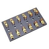 Bakelite Fuse Block with Brass Clips 6 Terminal Fuse Block