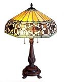 Baroque tiffany design 2 light table lamp with bronze finish