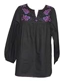 New Womens Black Cotton Top with Pink, Purple & Blue Embroidered & Sequin Detail. Sizes 14, 16, 18. Sizes 44″ Chest, 46″ Chest, 48 ” Chest. Sizes EU 42, 44, 46.