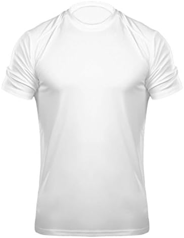 Clothes Warehouse Men's Microfiber Performance Polyester Workout Crewneck Gym T-Shirt, White, Small